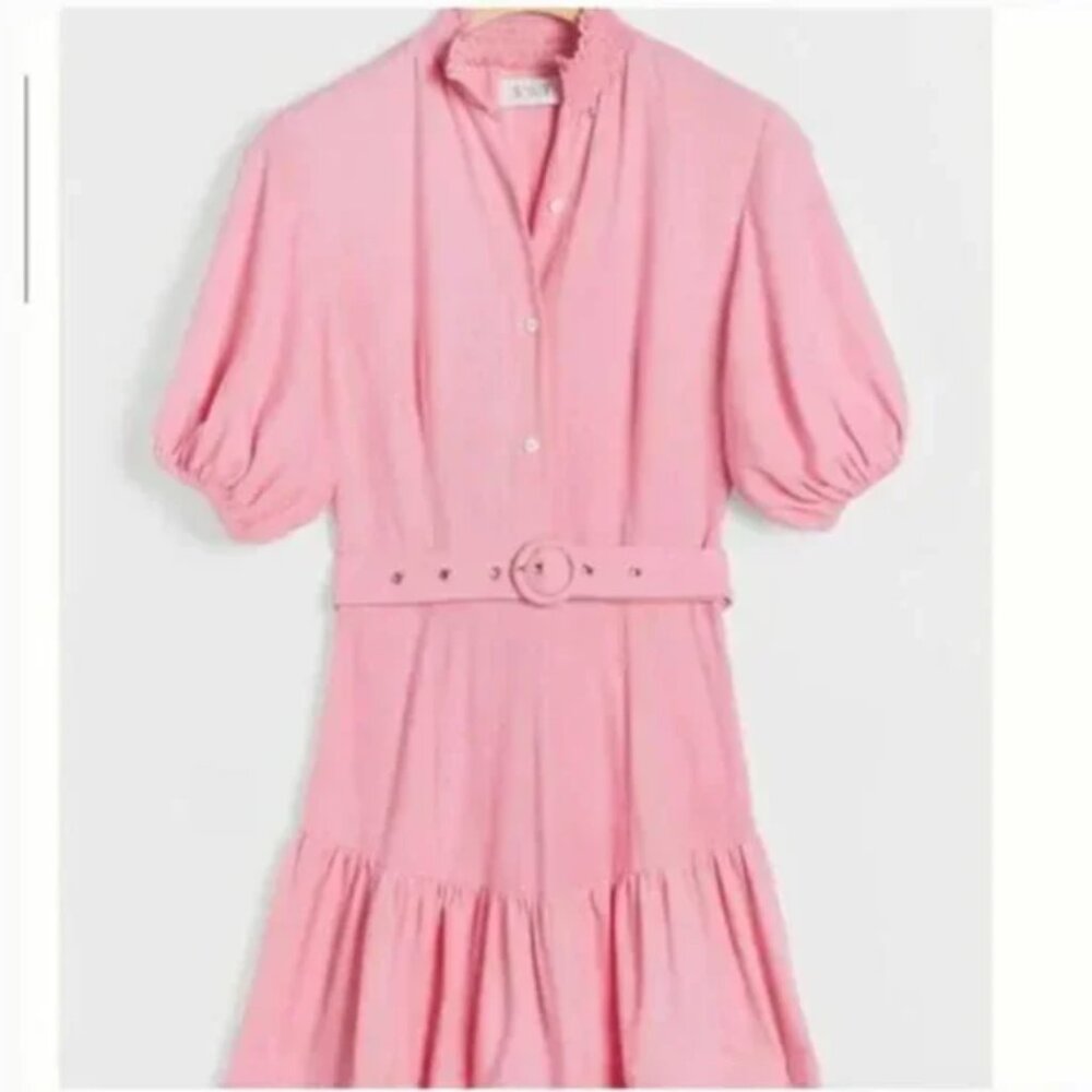 ⭐️ S/W/F Violetta Linen Boho Hippie Hipster Art Deco Farm Peasant Shirt Dress